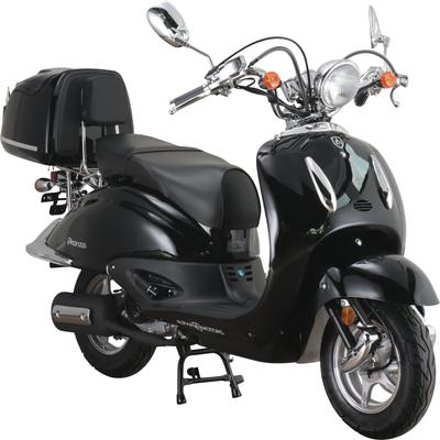 Motorroller ALPHA MOTORS "Retro Firenze", schwarz (schwarz, schwarz), Motorroller & Mofas, 45 km/h, mit Lenkerschloss, im Retro-Look, B:85cm H:108,5cm L:189cm