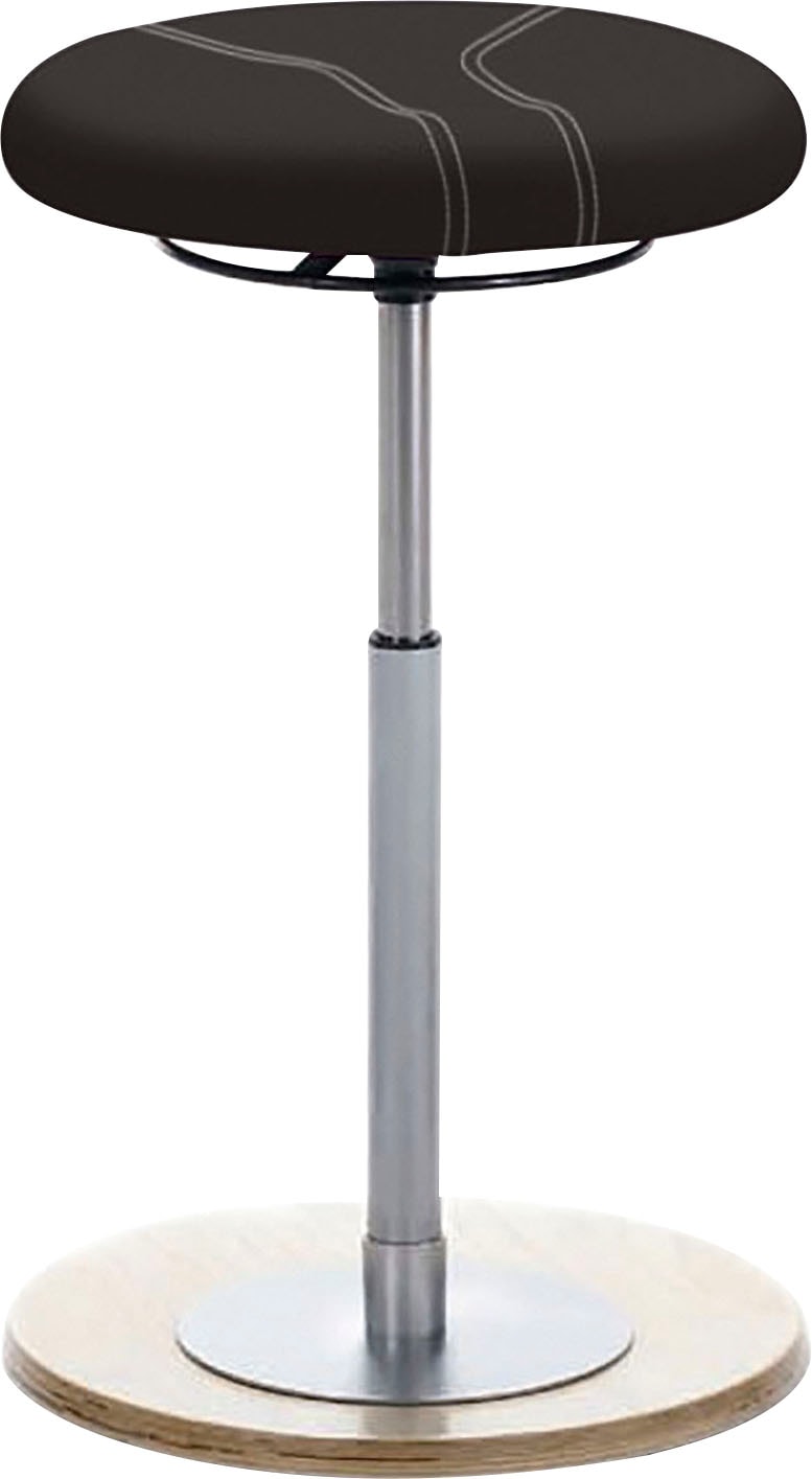 Sitzhocker MAYER SITZMÖBEL "1110", schwarz, B:41cm H:54cm T:41cm, 100% post-consumer recyceltes Polyester, Hocker, Sitzhocker, Pendelhocker mit Tellersitz rund 1110