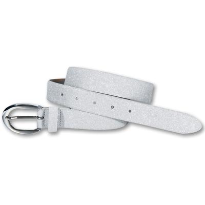 Ledergürtel SILBERGIFT, Damen, Gr. 100, silber, Rindsleder, beschichtet, Glitzer, unifarben, modisch,feminin,festlich,klassisch, Gürtel, schimmernde Oberfläche mit Glitzer Image