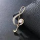 Broche de Note de musique en strass pour femmes et hommes nouvelle mode pour costume de chemise