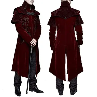 Manteau de Vampire du Château Steampunk Médiéval pour Homme Costume de Cosplay Smoking Victorien