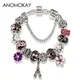 Bracelets tour Eiffel couleur argent Antique rose rouge en cristal perle fleur bijoux cadeau pour