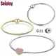 Seialoy – Bracelets à perles couleur argent pour femmes et filles 17/19/21 accessoires de haute