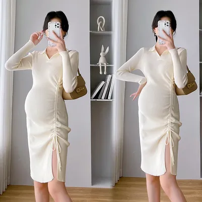 Robe trapèze élégante pour femme enceinte vêtements de grossesse sexy chaud proximité wstring