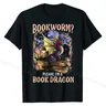 T-shirt en coton personnalisé pour hommes Bookworm s'il vous plaît je suis un livre dragon