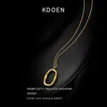 Collier avec pendentif géométrique ovale en acier inoxydable pour femmes bijou au Design Simple
