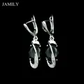JAMILY Nobiliary – boucles d'oreilles en argent Sterling 925 pour femmes bijoux en pierre noire