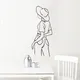 Autocollant mural avec vue arrière de la beauté style moderne pour chambre de fille décoration de