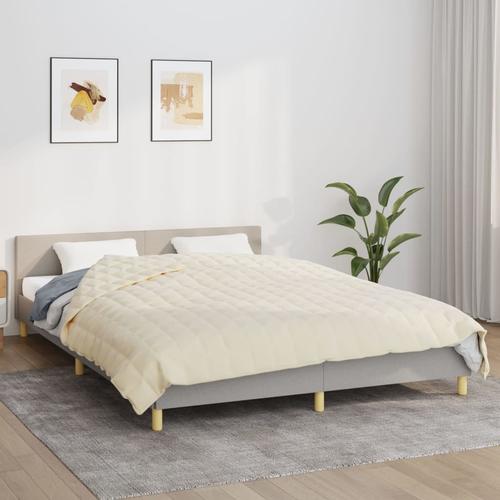 vidaXL Gewichtsdecke Hellcreme 220×235 cm 15 kg Stoff