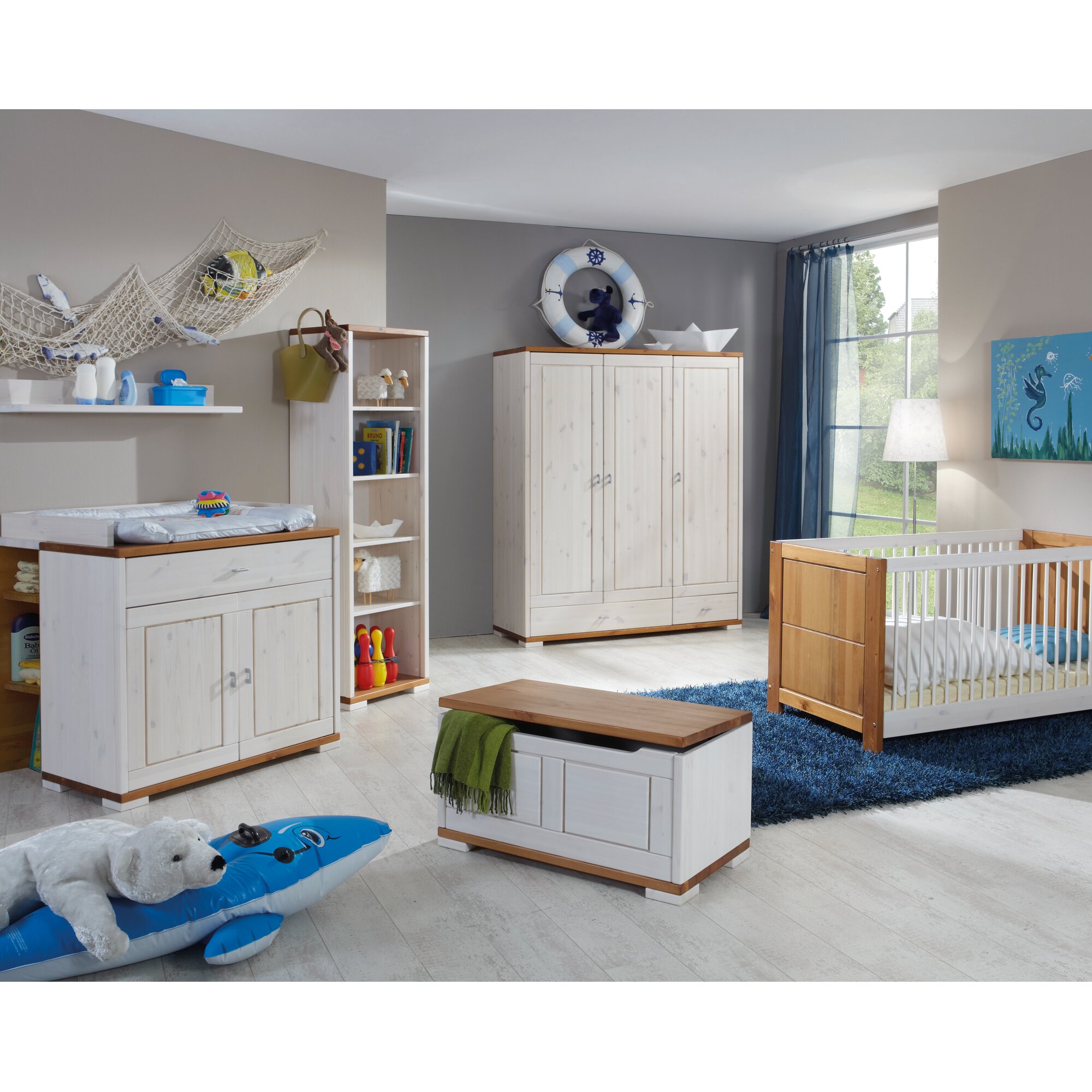 INFANSKIDS »Vita« Kleiderschrank weiß/provencefbg. 3-türig / B 147 x H 178 x T 52 cm / weiss