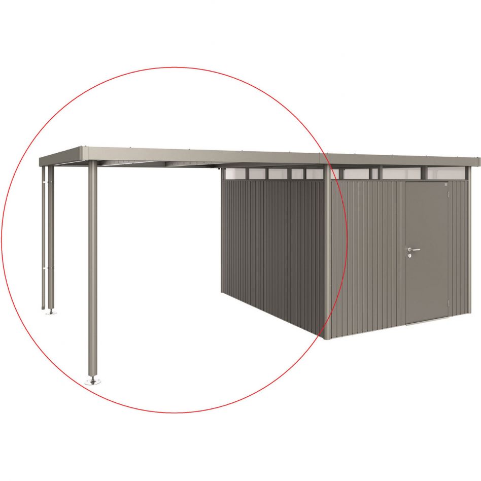 Biohort Seitendach Gerätehaus HighLine H2-H5 quarzgrau-metallic, Gr. L (282x315 cm), H5 (275x315 cm) Image