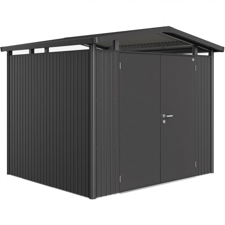 Biohort Gerätehaus Panorama dunkelgrau-metallic Geräteschuppen, Doppeltür, P3 (273x238 cm) Image