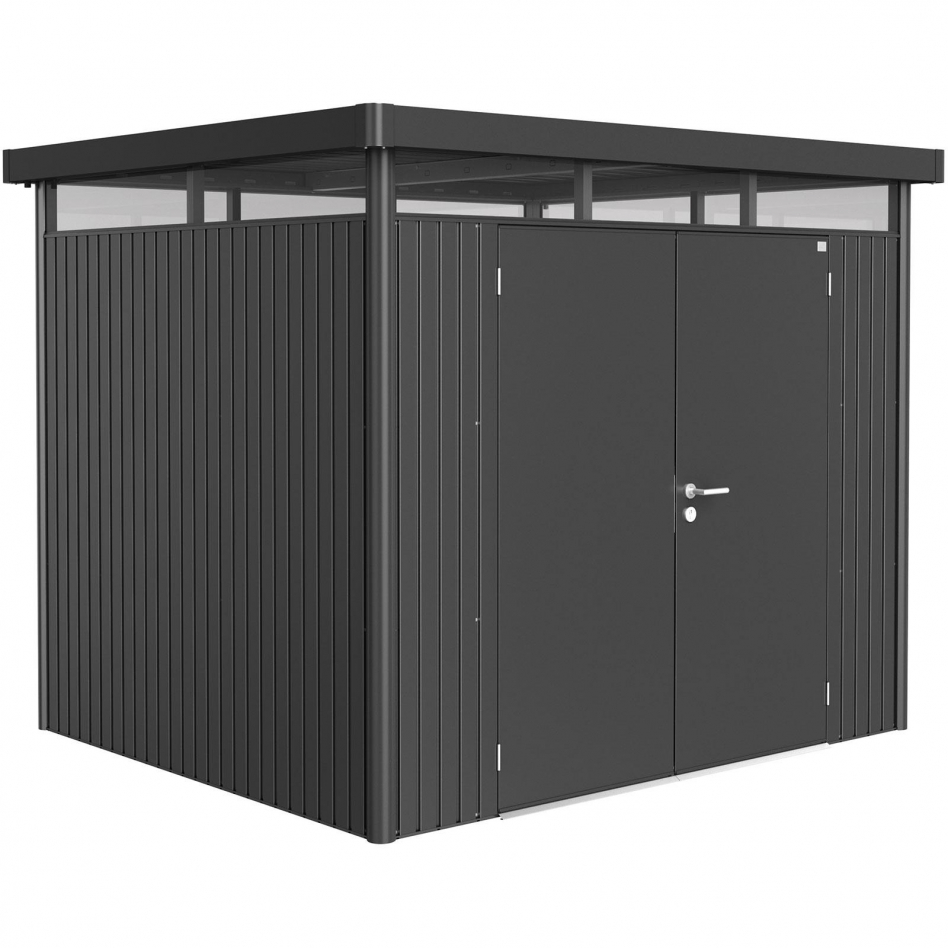 Biohort Gerätehaus HighLine dunkelgrau-metallic, Doppeltür, H3 (275x235 cm) Image