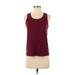 Nike Active Tank Top: Burgundy Color Block Activewear - Women's Size Small