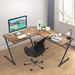 Inbox Zero Humph L-Shape Desk Wood/Metal in Black | 30 H x 59 W x 59 D in | Wayfair 3C275760004B4F259C74D0BE7BFCDE9C