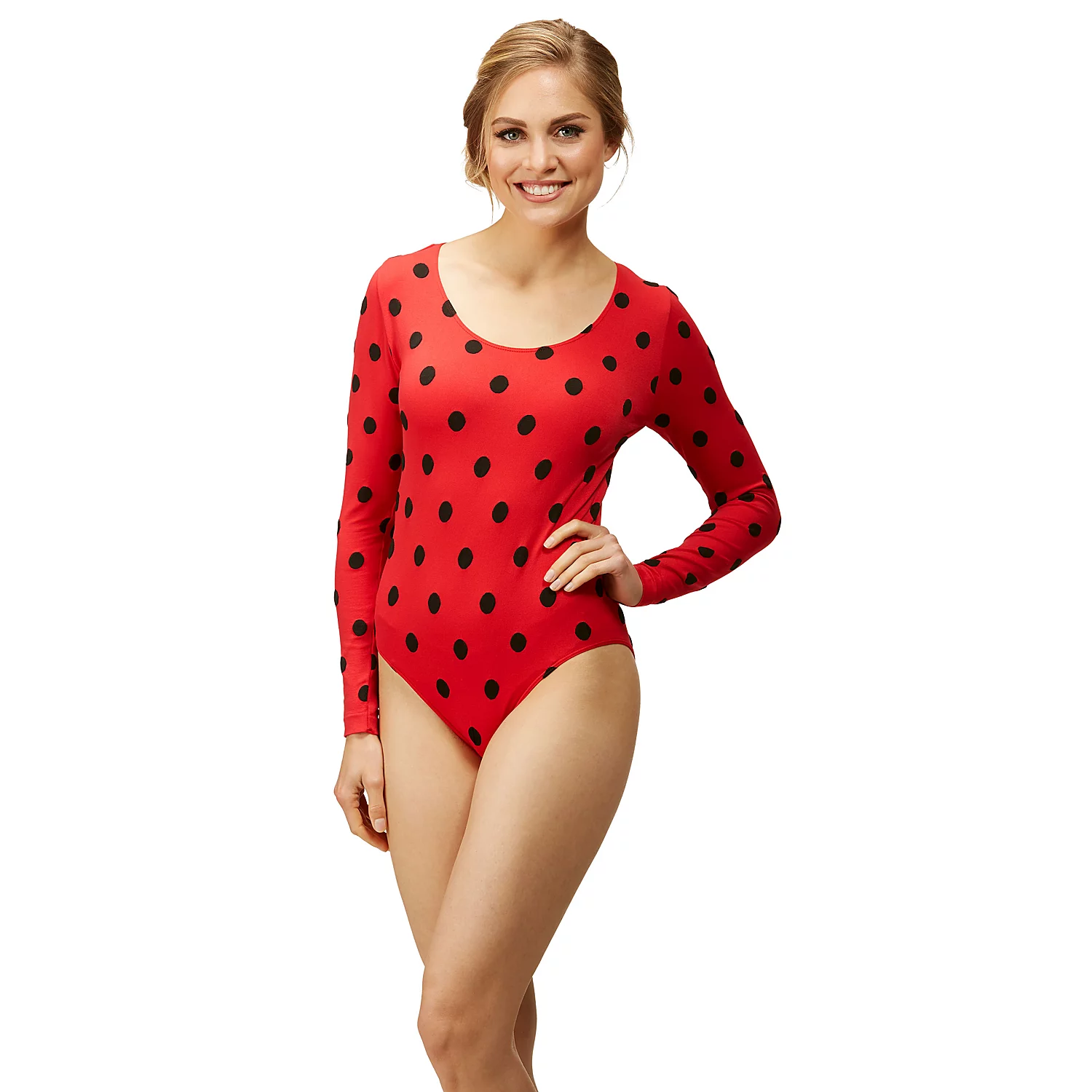 Langarmbody Marienkäfer für Erwachsene, rot/schwarz Image