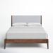 AllModern Javi Low Profile Platform Bed Wood & /Upholstered/Polyester in Black/Brown | 45 H x 65 W x 84 D in | Wayfair