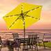 Arlmont & Co. Leyla 90" Market Umbrella Outdoor LED Patio Table Solar Lights Umbrellas Metal in Yellow | 92.9 H x 90 W x 90 D in | Wayfair