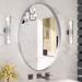 Latitude Run® Juriana Metal Wall Mirror for Bathroom Oval Modern Decorative Shatterproof Mirrors Metal in Gray/White | 24 H x 36 W x 2 D in | Wayfair