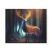 Loon Peak® Deer by Kelly Johnson - Unframed Graphic Art on Canvas in Brown/Gray/Green | 10 H x 14 W x 10 D in | Wayfair