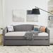 Everly Quinn Marlos Simple & Fashionable Twin Size Velvet Fabric Daybed w/ Drawers & Center Support Legs Upholstered/Velvet in Gray | Wayfair