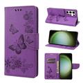 TECH CIRCLE Case for 2023 Galaxy S23 Ultra 6.8 - Lightweight Wallet Butterfly Case Purple