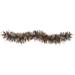 6' x 12" Flocked Pine Cones Artificial Christmas Garland, Clear LED - Brown