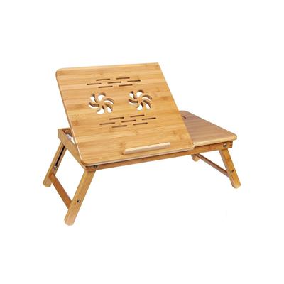 Bamboo Laptop Desk Serving Bed Tray Tilting Top - Natural - 21 5/8''L x 13 3/4''W x 12 1/16''H