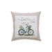 HomeRoots 17" X 17" Light Pink Checkered Easter Bunny on Bicycle Throw Pillow