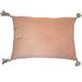 HomeRoots 13" X 18" Peach And White Ogee Zippered Polyester And Cotton Blend Throw Pillow With Tassels