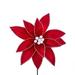 Poinsettia Christmas Stem Sprays - 17.75" - Red and White - Set of 12