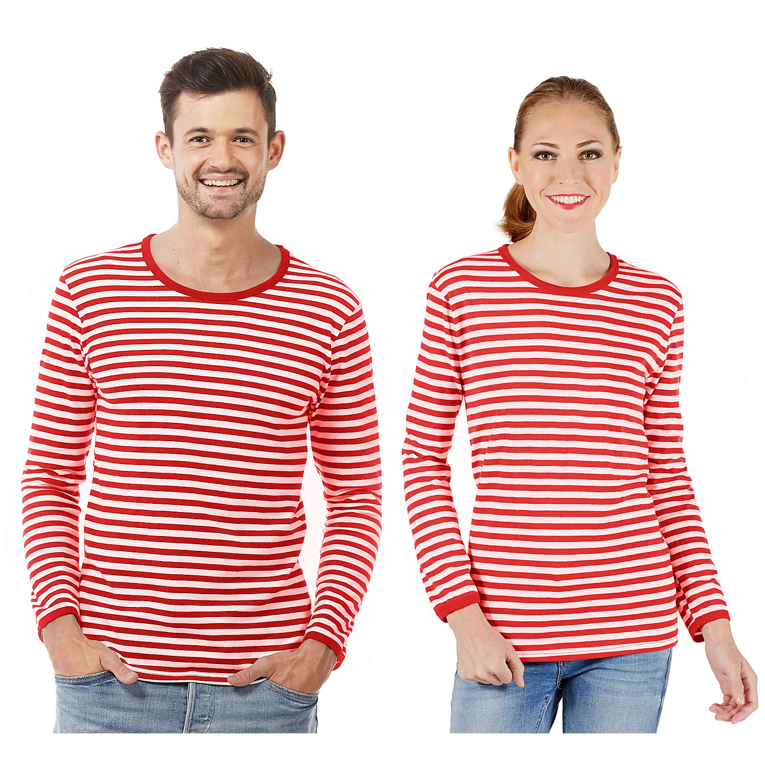 Langärmeliges Ringelshirt Red Stripes unisex Image