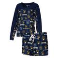 Women's Concepts Sport Navy Milwaukee Brewers Breakthrough Long Sleeve V-Neck T-Shirt & Shorts Sleep Set