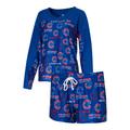 Women's Concepts Sport Royal Chicago Cubs Breakthrough Long Sleeve V-Neck T-Shirt & Shorts Sleep Set