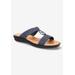 Extra Wide Width Women's Talia Sandals by Easy Street in Navy (Size 8 1/2 WW)