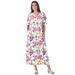 Plus Size Women's Button-Front Essential Dress by Woman Within in White Multi Garden (Size S)