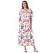 Plus Size Women's Button-Front Essential Dress by Woman Within in White Multi Garden (Size 1X)