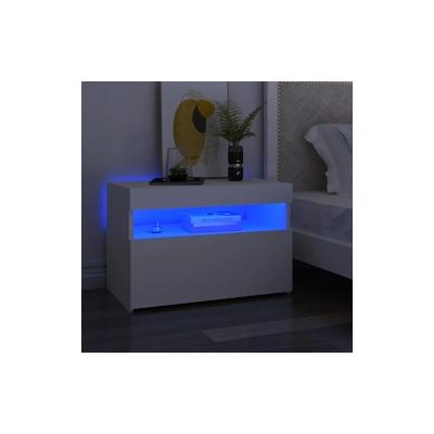 vidaXL Nachttische LED-Leuchten 2 Stk. Weiß 60x35x40cm Holzwerkstoff