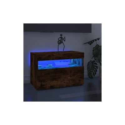 vidaXL TV-Schrank mit LED-Leuchten Räuchereiche 60x35x40 cm