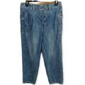 Free People Jeans | Free People Women's Blue Pleated High Waisted Taper Leg Trouser Jeans | Color: Blue | Size: Small