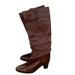 J. Crew Shoes | J. Crew Brown Leather Tall Boots Block Heel | Color: Brown | Size: 8.5