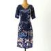 Anthropologie Dresses | Anthropologie Coquille Blue Watercolor Silk Japonica Blue Dress. Size 2. | Color: Blue | Size: 4