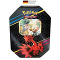 Pokémon-Sammelkartenspiel: Tin-Box Zenit der Könige – Galar-Zapdos (1 holografische Karte & 4 Boosterpacks) Deutschsprachige Version