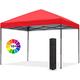 ABCCANOPY 1,8x1,8M Pavillon wasserdicht Pop-Up Gartenpavillon Festival Sonnenschutz,Central Lock-Serie,rot