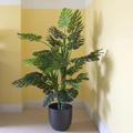 Plantificial 5ft Artificial Monstera Plant With Plastic Planter Pot, Artificial Cheese Plant, Fake Monstera Plant For Home Decor Office Decoration - 80W x 160H cm