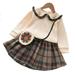 Toddler Girls Outfit Kids Babys S Spring Winter Plaid Knit Sweater Thick Long Sleeve Skirts Set Outfit Clothes