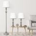 Morocco Brushed Steel Metal 3-Piece Floor and Table Lamp Set