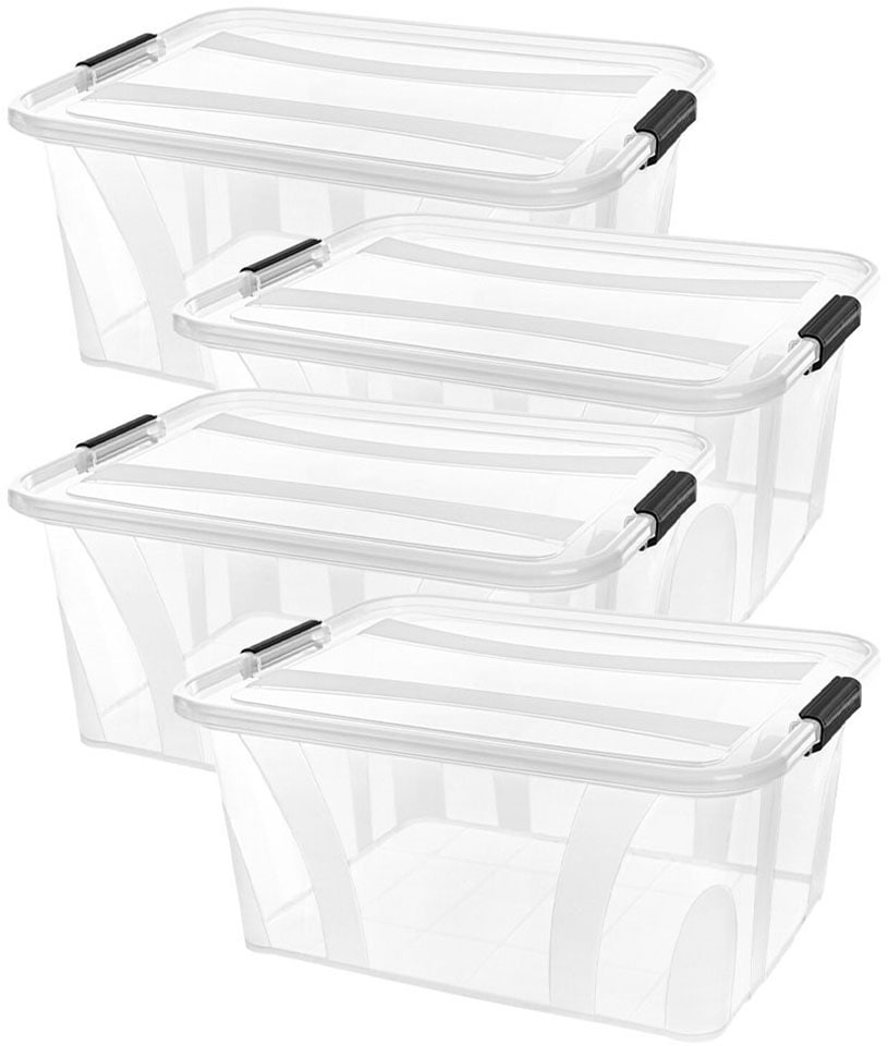 Aufbewahrungsbox SIENA HOME "Anzio", transparent, B:38,5cm H:14,8cm T:51cm, Kunststoff, Aufbewahrungsboxen, Aufbewahrungsbox, Kunststoff, 100% recyclebar