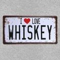 Plaque d'immatriculation en métal Vintage 15x30 affiche décorative murale rétro I Love whisky Sex