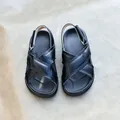 High Quality Cowhide Boys Casual Sandals Breathable Genuine Leather Baby Girls Beach Shoes Light